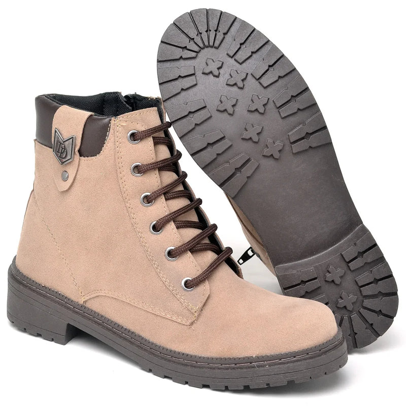 Bota Coturno Cano Curto Casual Feminina Zora - Teus Pulos