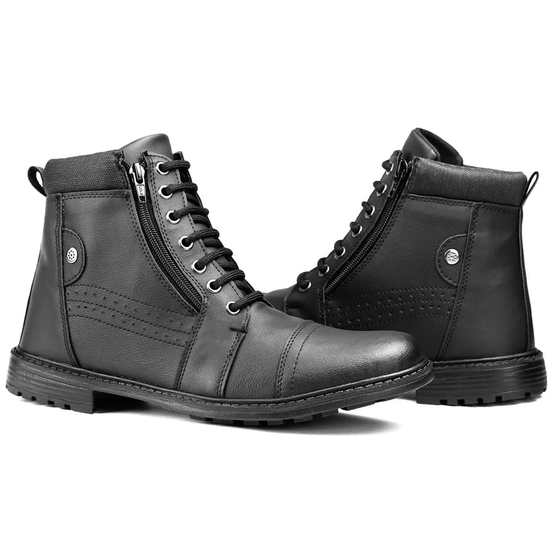 Bota Masculina Coturno Casual com Ziper Adventure Tratorada - Teus Pulos