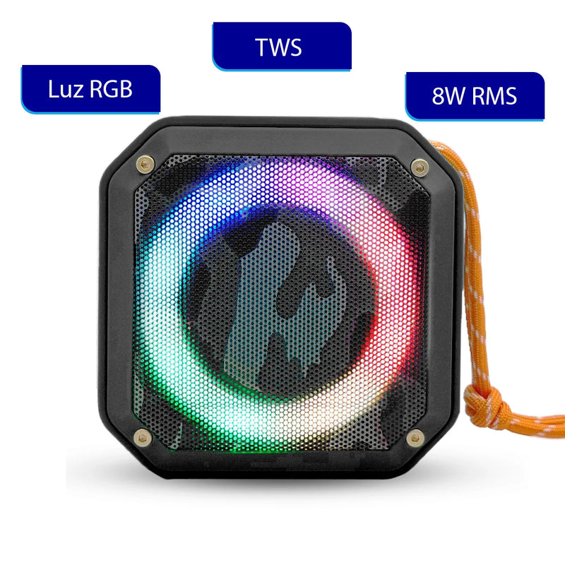 Caixa de som Bluetooth Portátil Led Rgb Estéreo TWS XDG-8602 - Teus Pulos