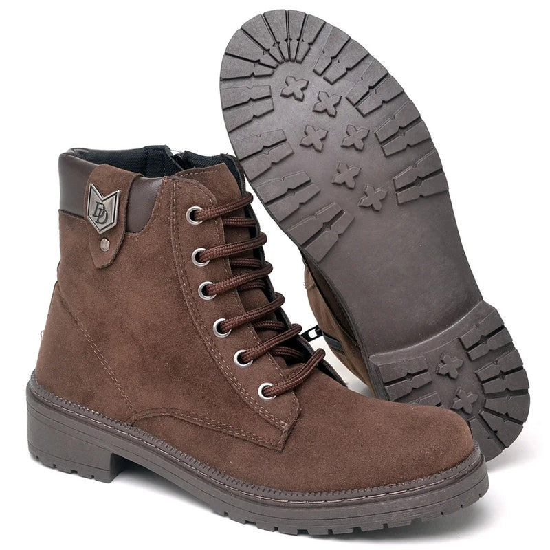 Bota Coturno Cano Curto Casual Feminina Zora - Teus Pulos