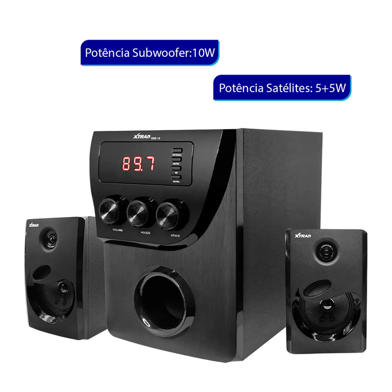 Micro System 2.1 XDG-13 Caixa de Som Bluetooth - Teus Pulos