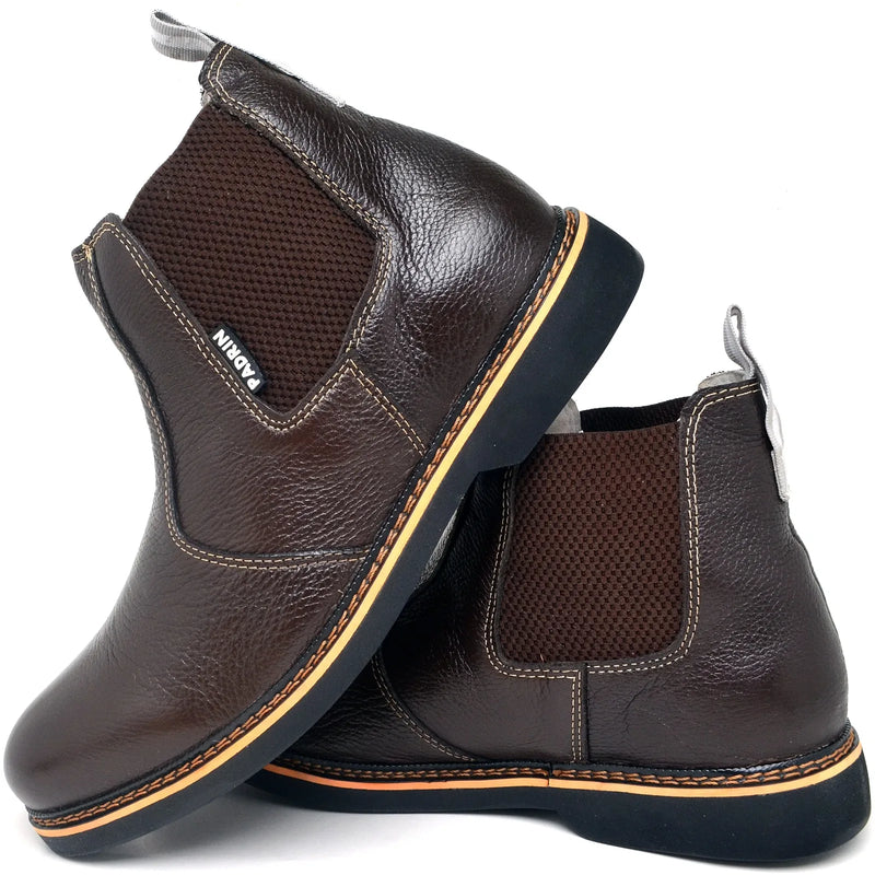 Bota Botina Casual Chelsea de Couro - Teus Pulos