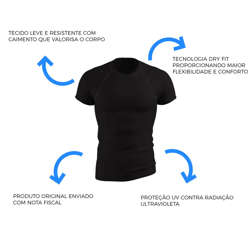 Camiseta Raglan Masculina Dry Fit Lisa Original - Teus Pulos