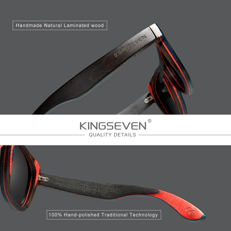 Óculos de Sol Polarizado de Madeira KingSeven MirageGlasses - Teus Pulos