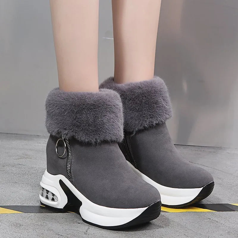 Bota de Inverno Pelúcia Feminina com Zíper Cleo - Teus Pulos