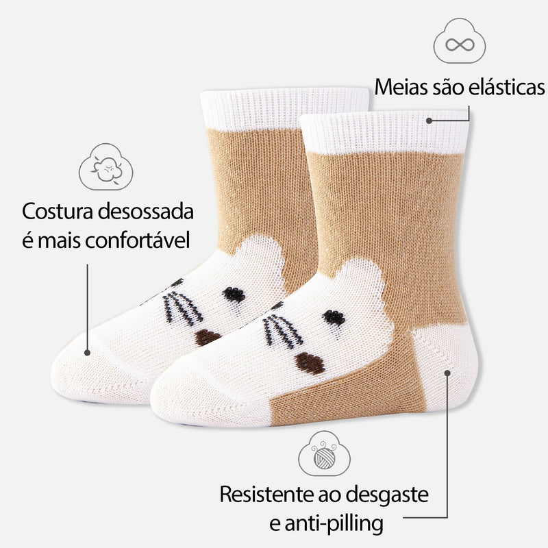 Conjunto de 12 Pares de Meias Antiderrapantes infantil CozyPods - Teus Pulos