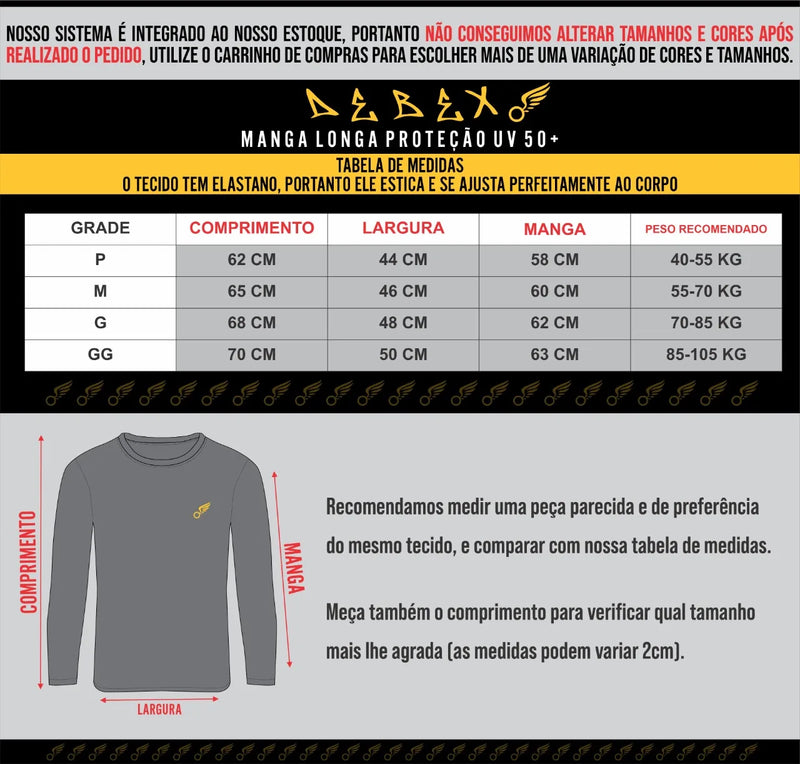 Kit 3 Camiseta Proteção Solar Térmica Compressão Feroz - Teus Pulos