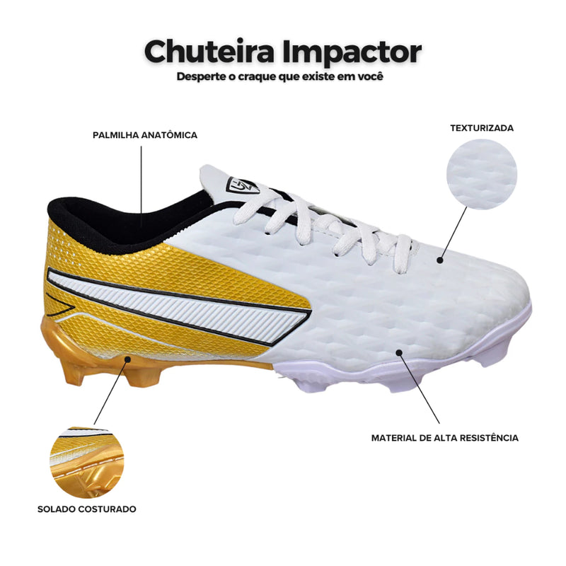 Chuteira Campo Impactor Uzze Sport Kit Completo