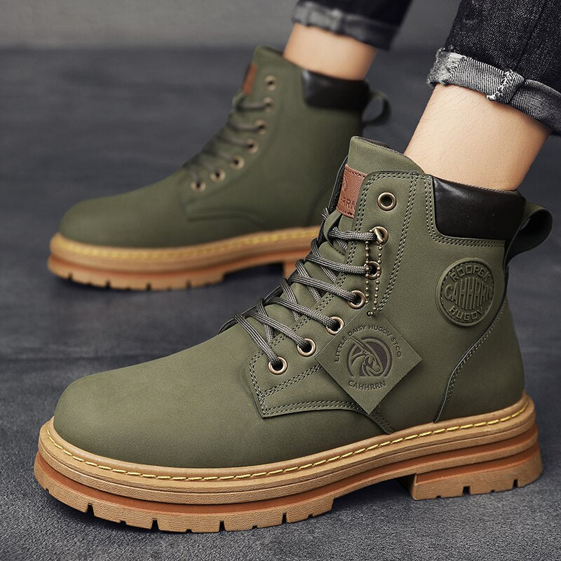 Bota de Couro Coturno Cano Curto - Military - Teus Pulos